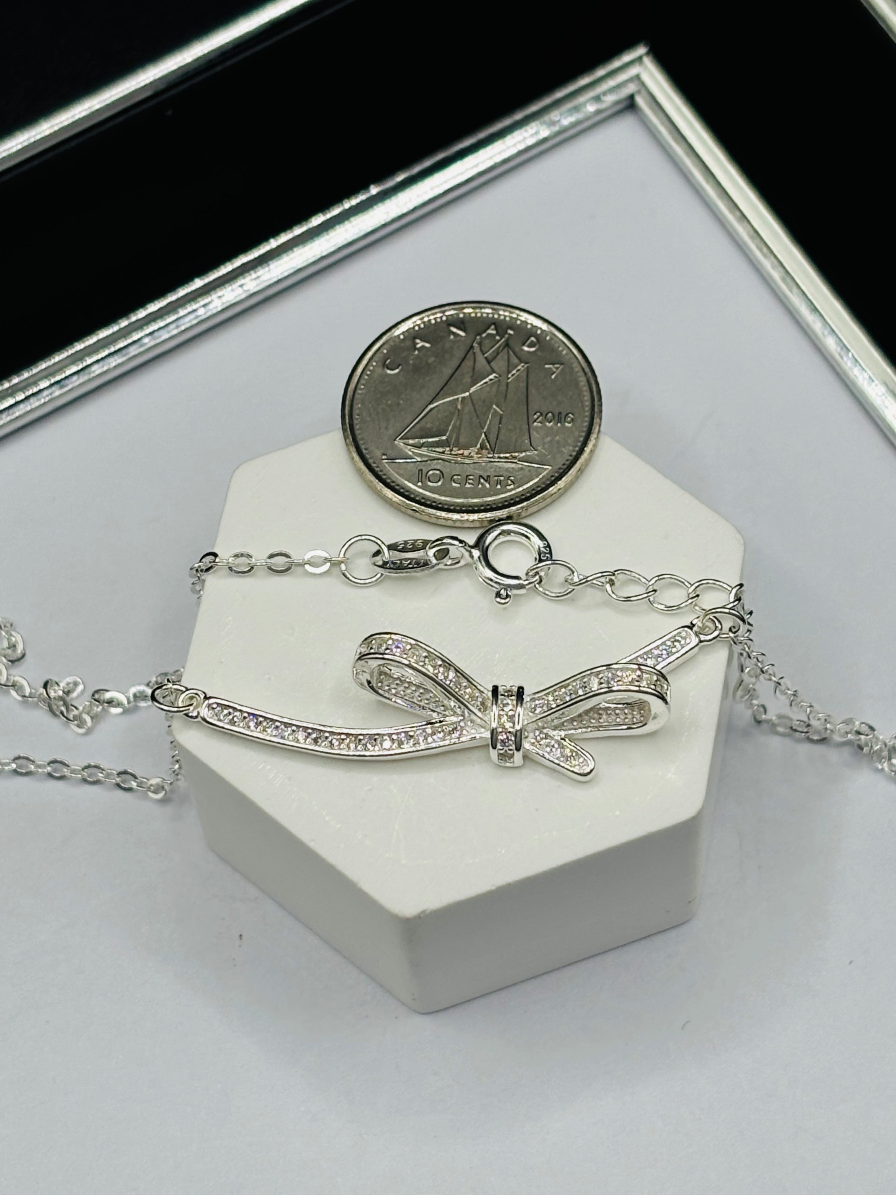S925 Silver Ribbon Necklace