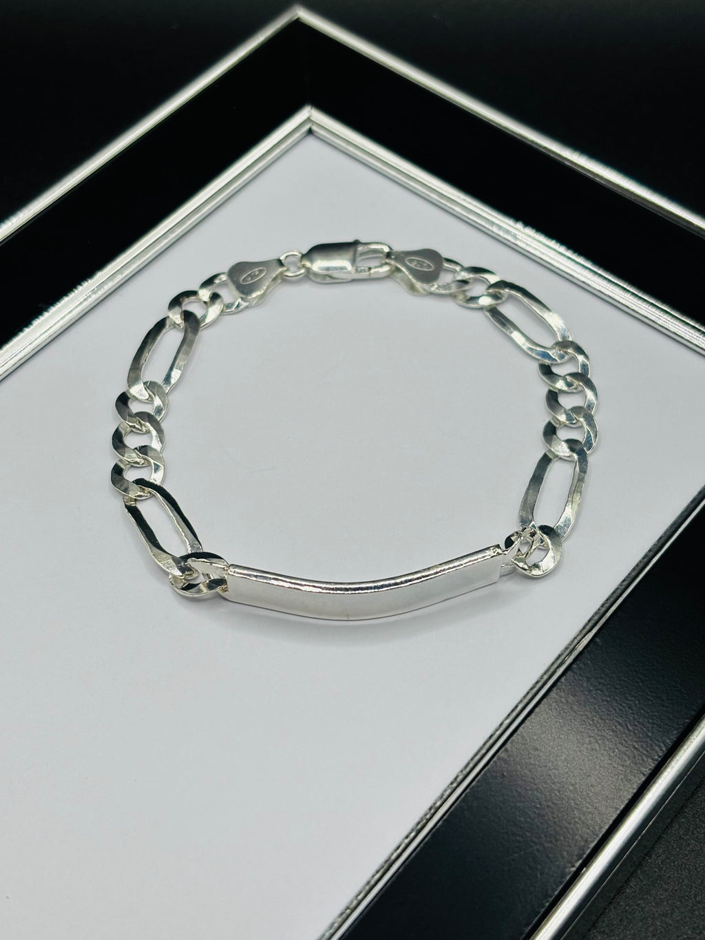 S925 Silver name Figaro Bracelet