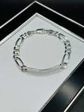 S925 Silver name Figaro Bracelet