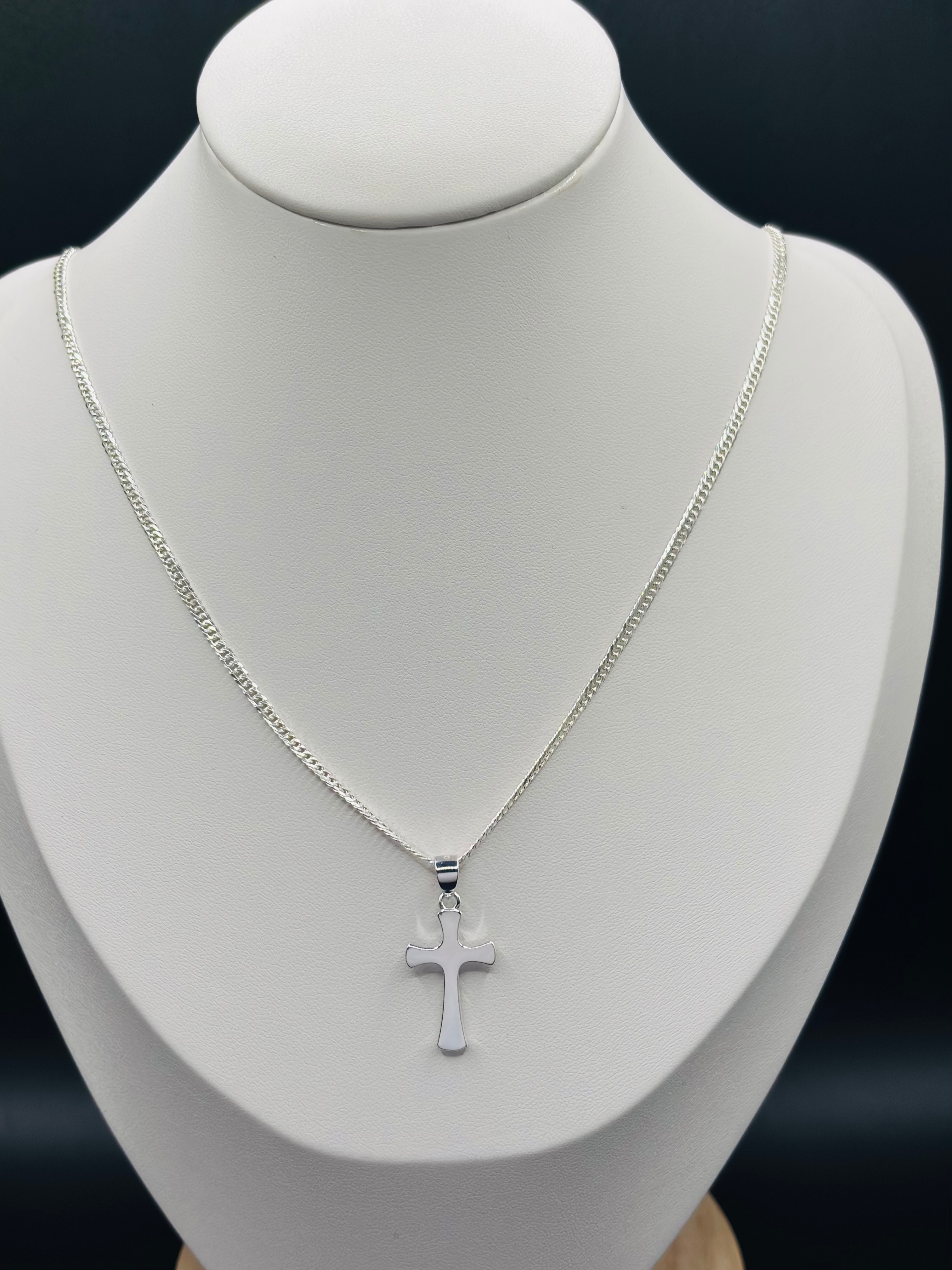 S925 Silver Plain Cross Necklace