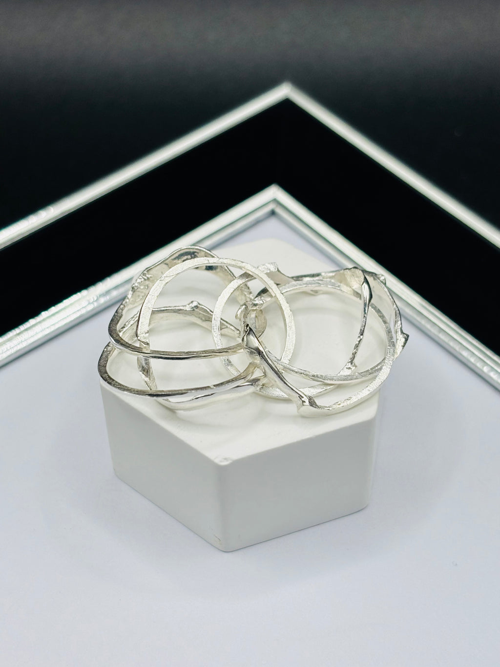 S925 Silver Puzzle 4 Rings