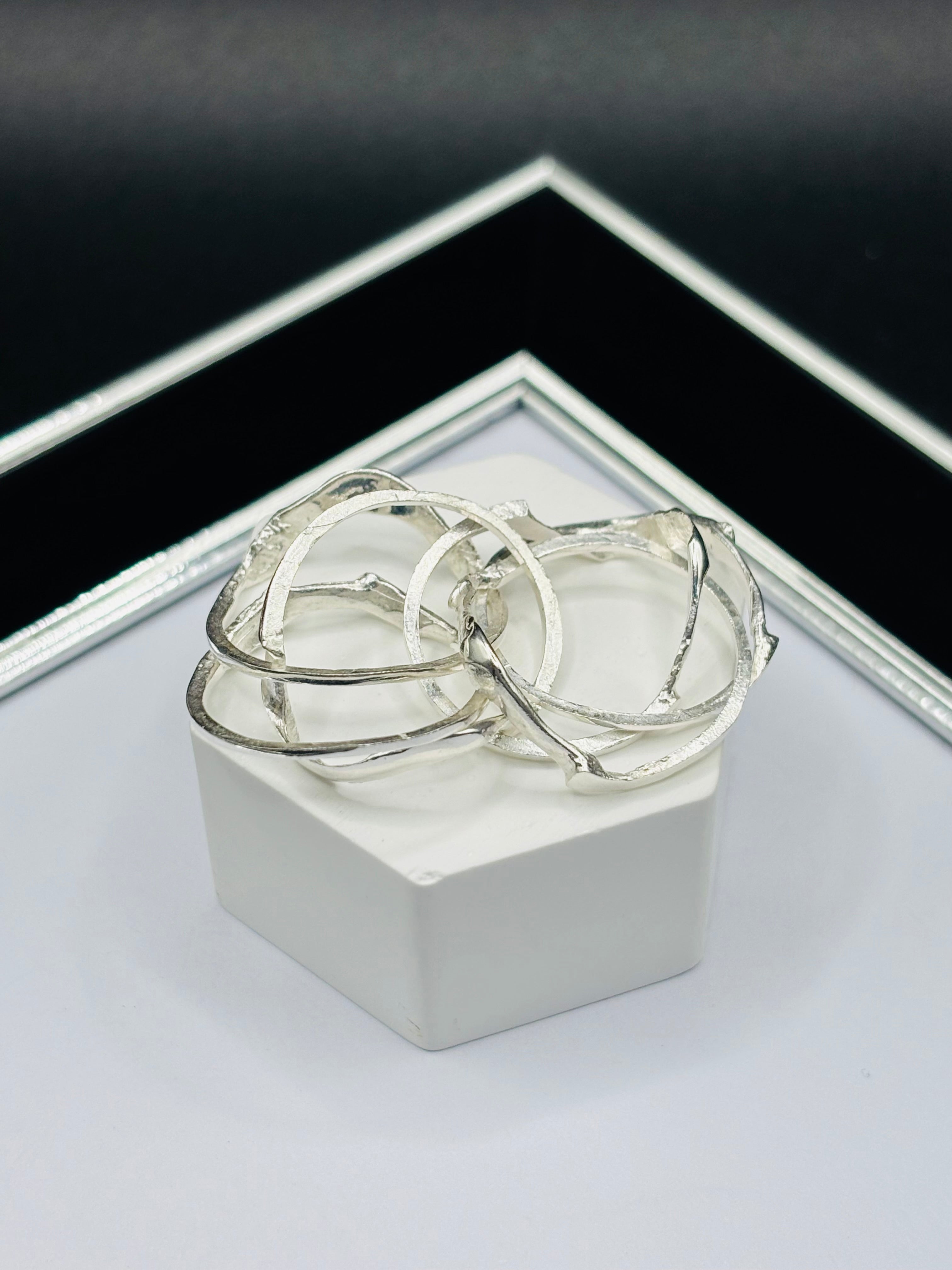 S925 Silver Puzzle 4 Rings