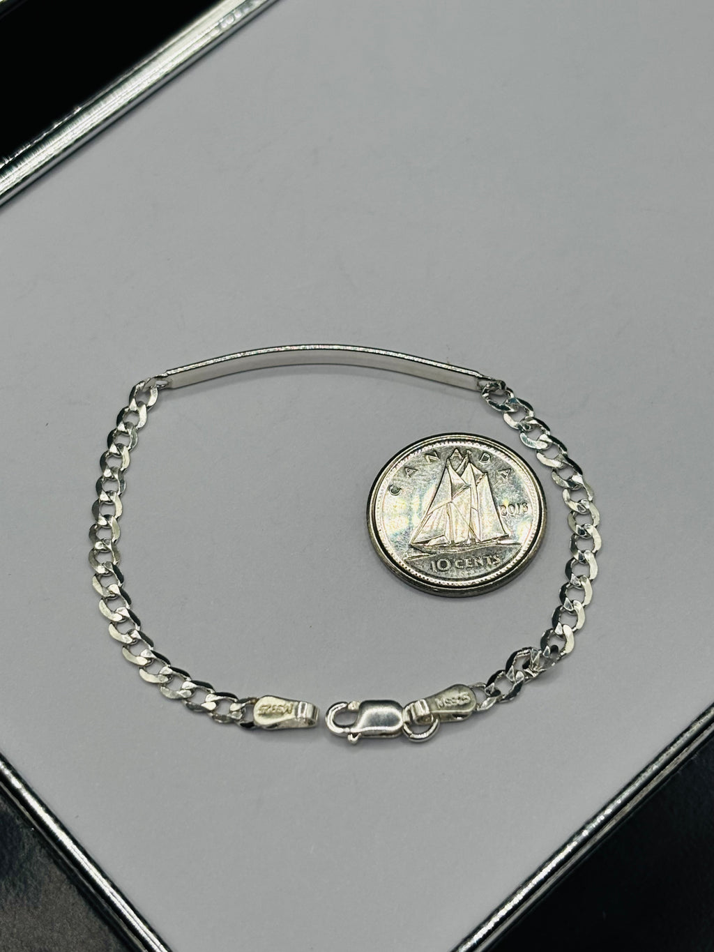 S925 Silver Name Flat Curb Kids Bracelet