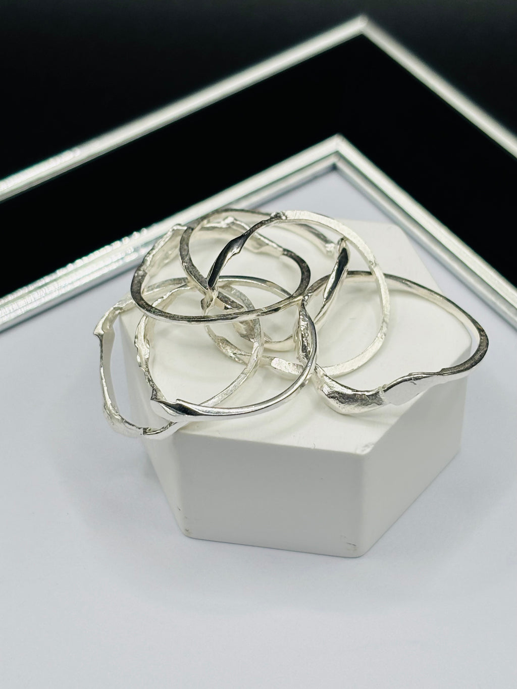 S925 Silver Puzzle 8 Rings