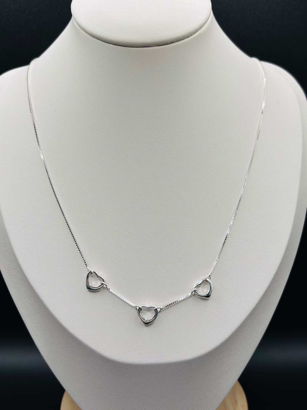 S925 Silver 3 Hearts Necklace