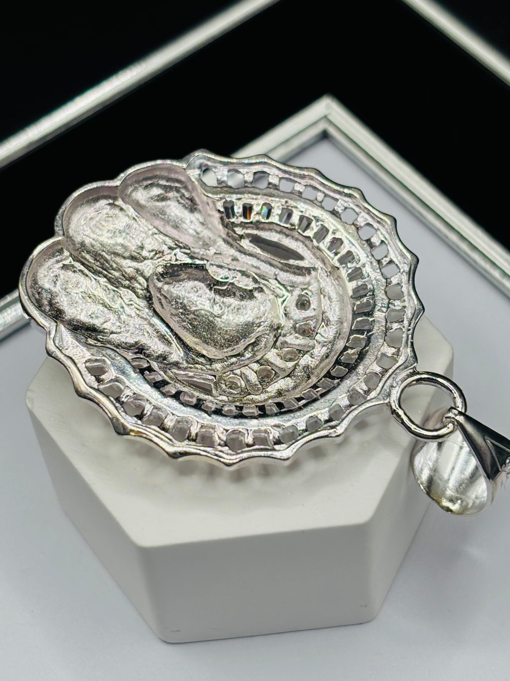 S925 Silver Big Jesus Face Pendant