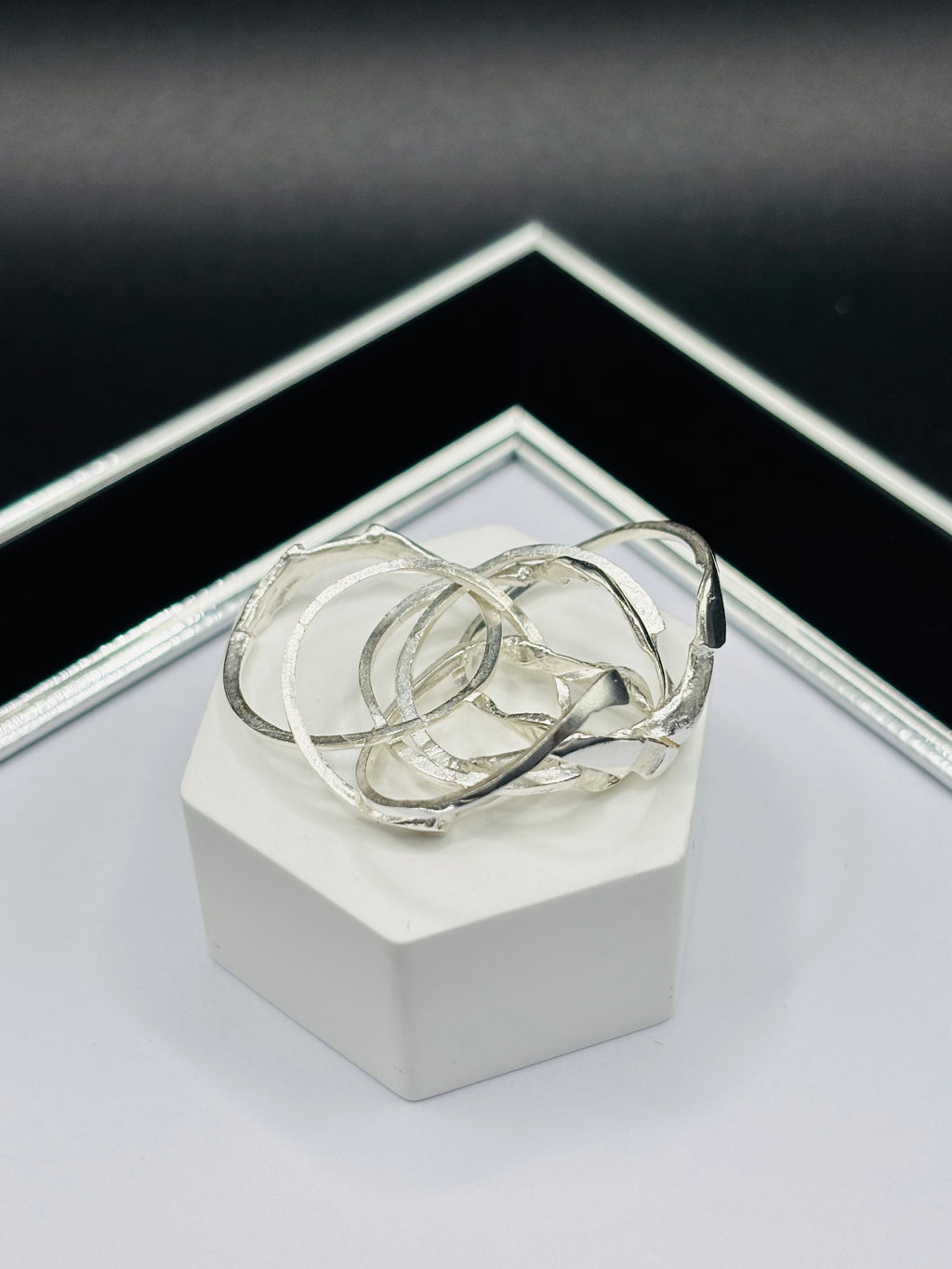 S925 Silver Puzzle 6 Rings