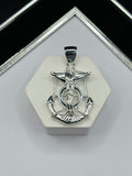 S925 Silver Anchor Cross Pendant