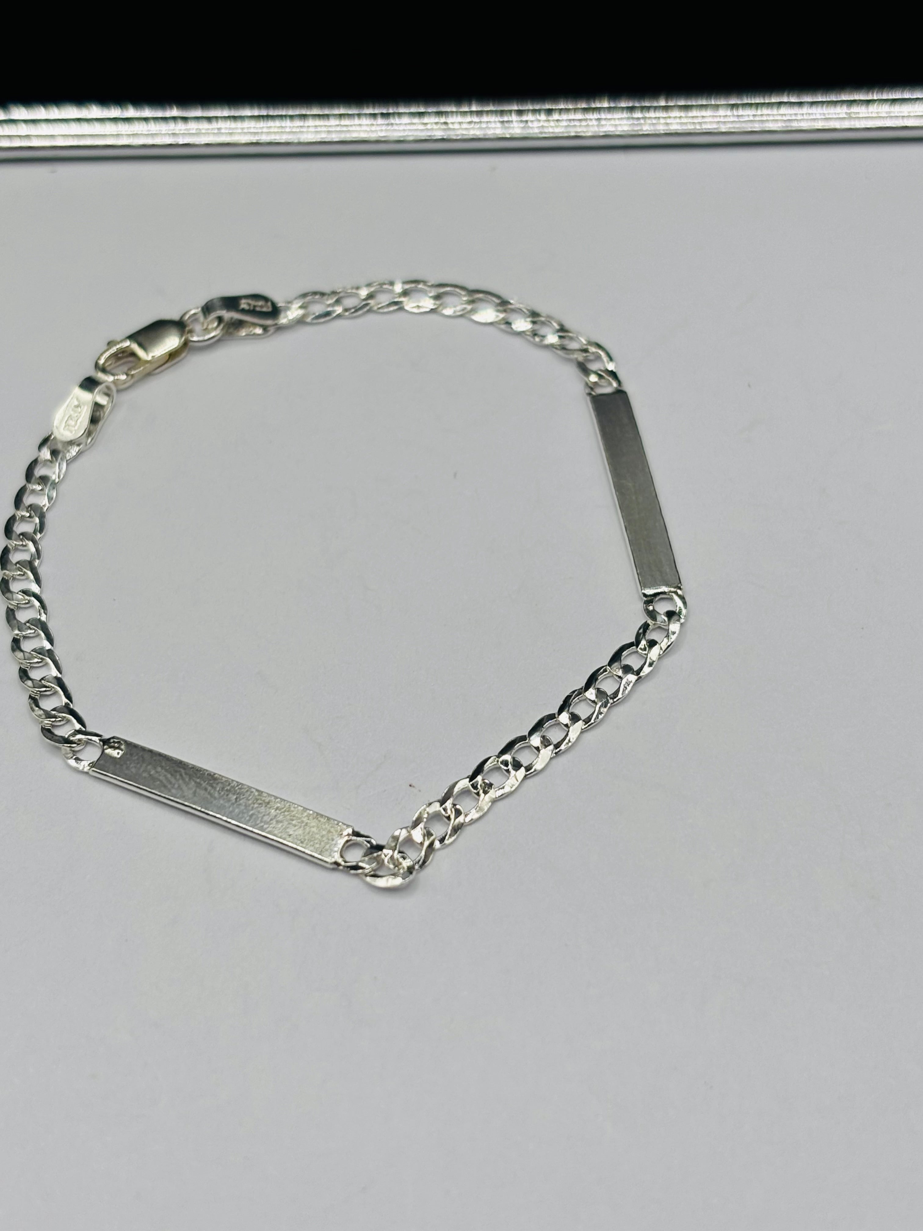 S925 Silver Double Name Kids Bracelet