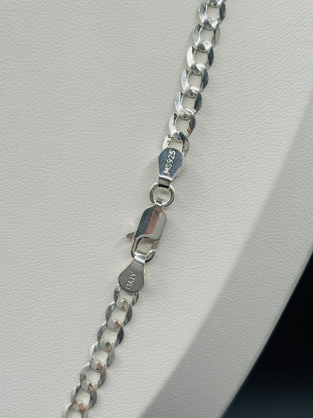 S925 Silver Flat Curb Chain 4 mm