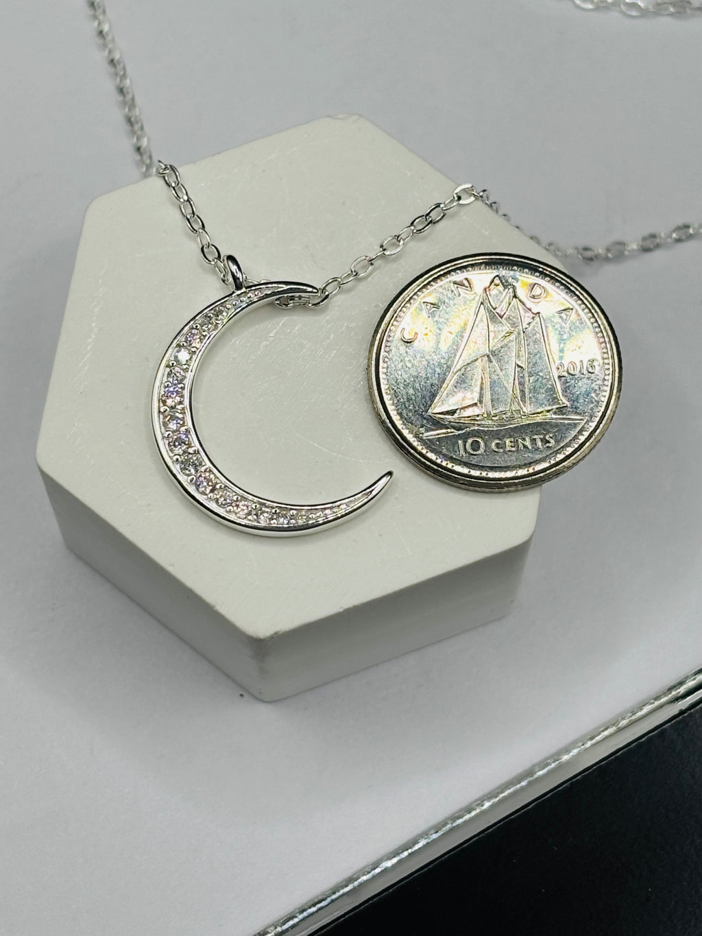 S925 Silver Moon and Star Necklace