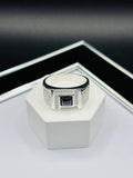 S925 Silver Stone White/Black Ring
