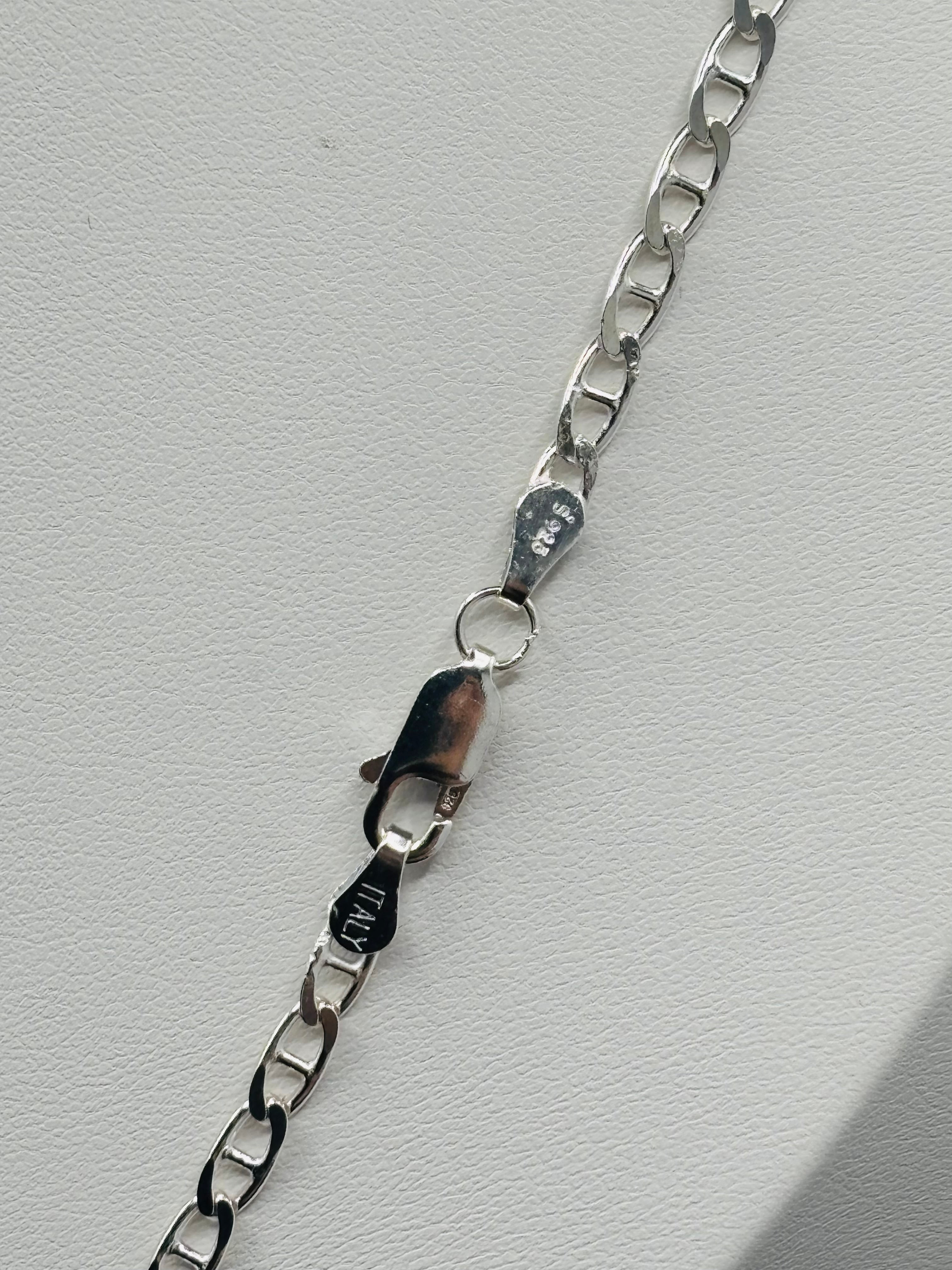 S925 Silver Figaro Cross Necklace