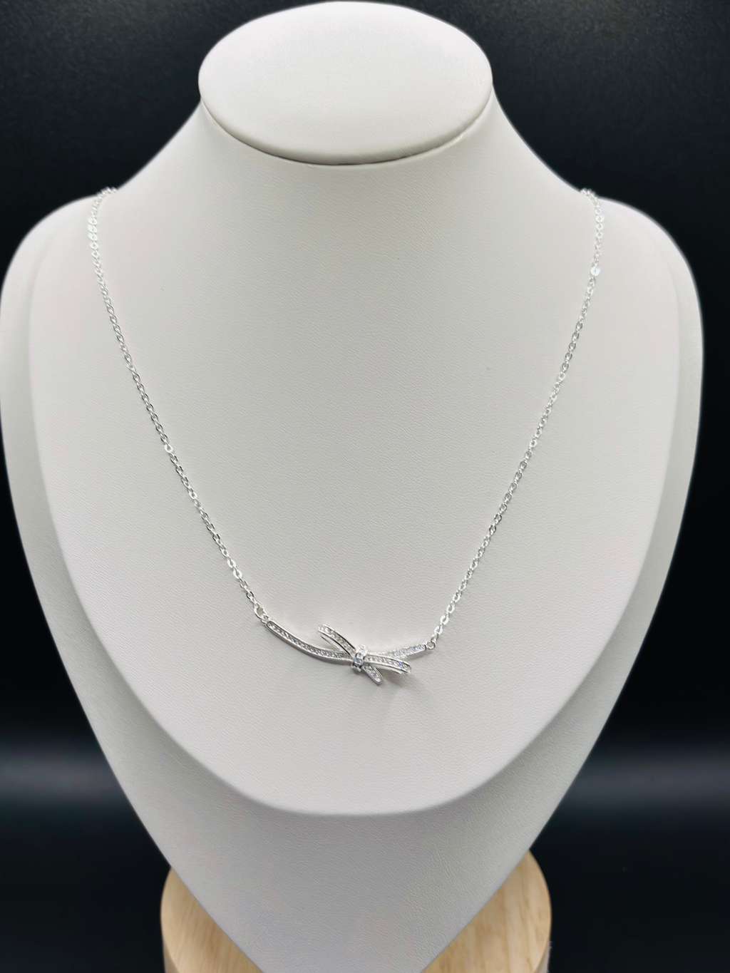 S925 Silver Ribbon Necklace