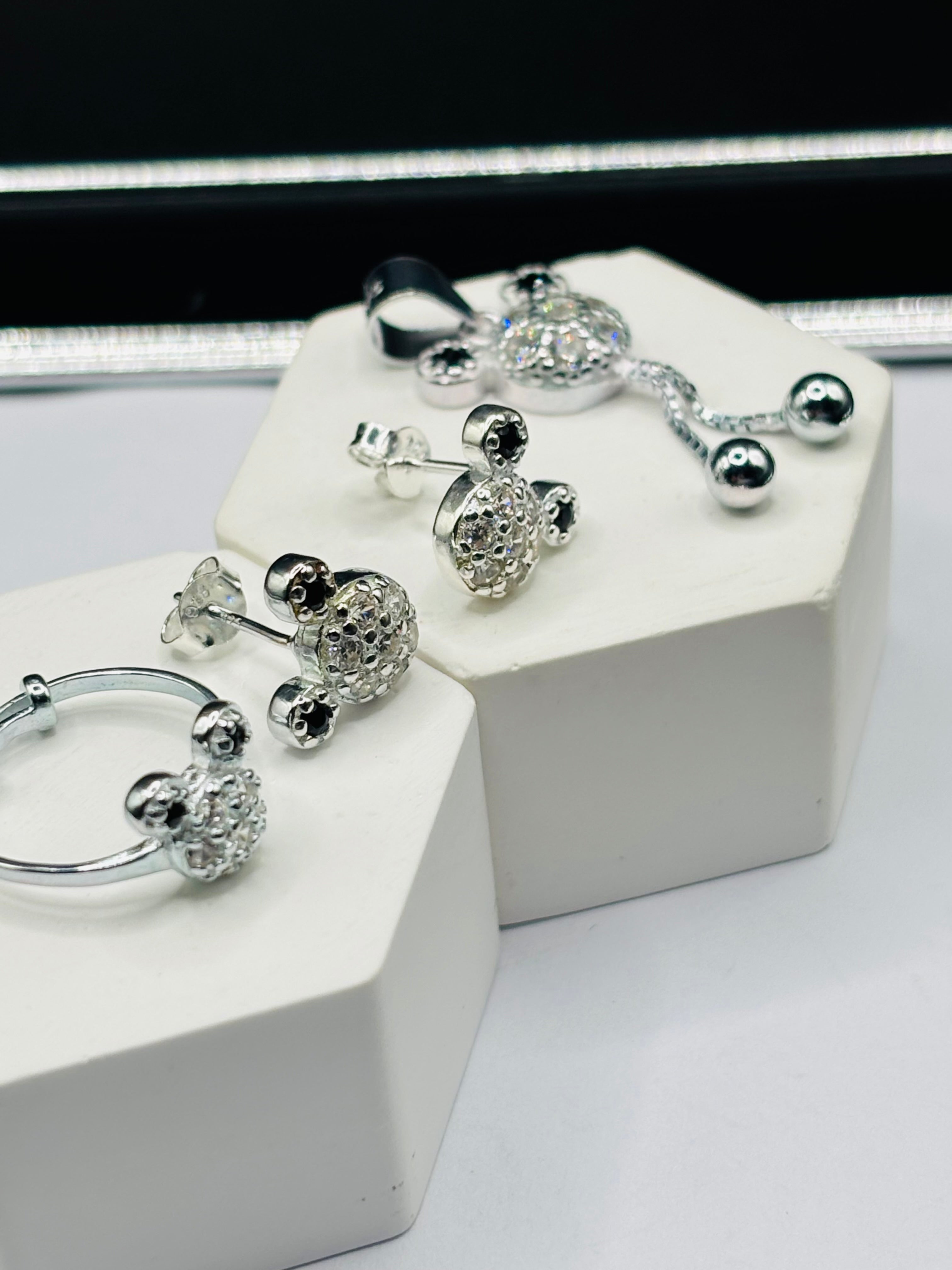 S925 Silver MM Ring, Earrings and Pendant Kids Set