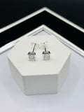 S925 Silver Square Earrings 5 mm
