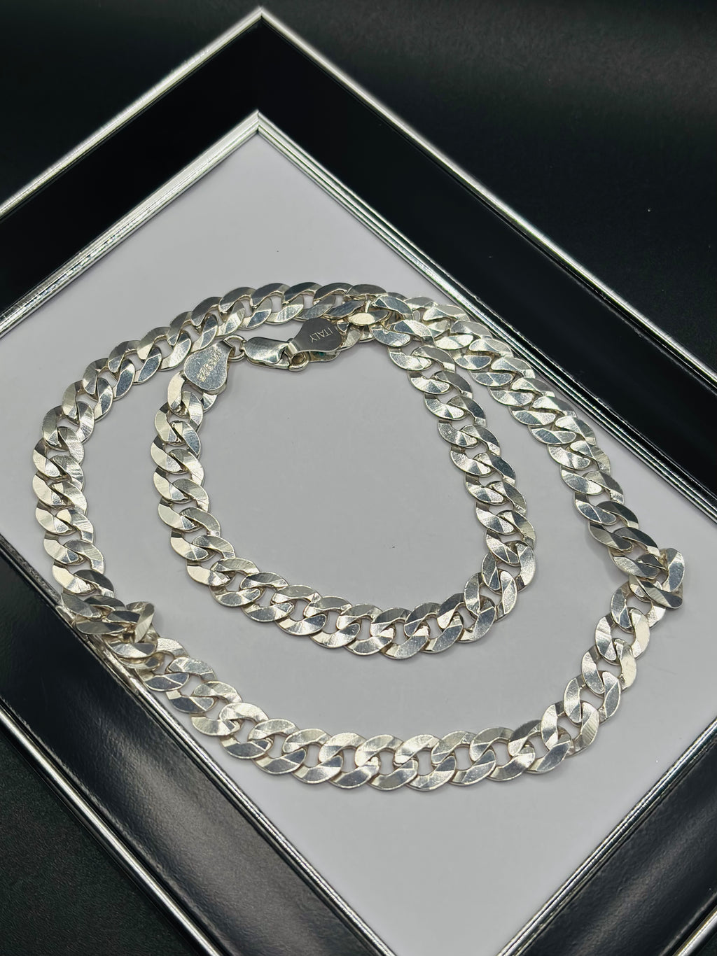 S925 Silver Flat Curb Chain 9.6mm