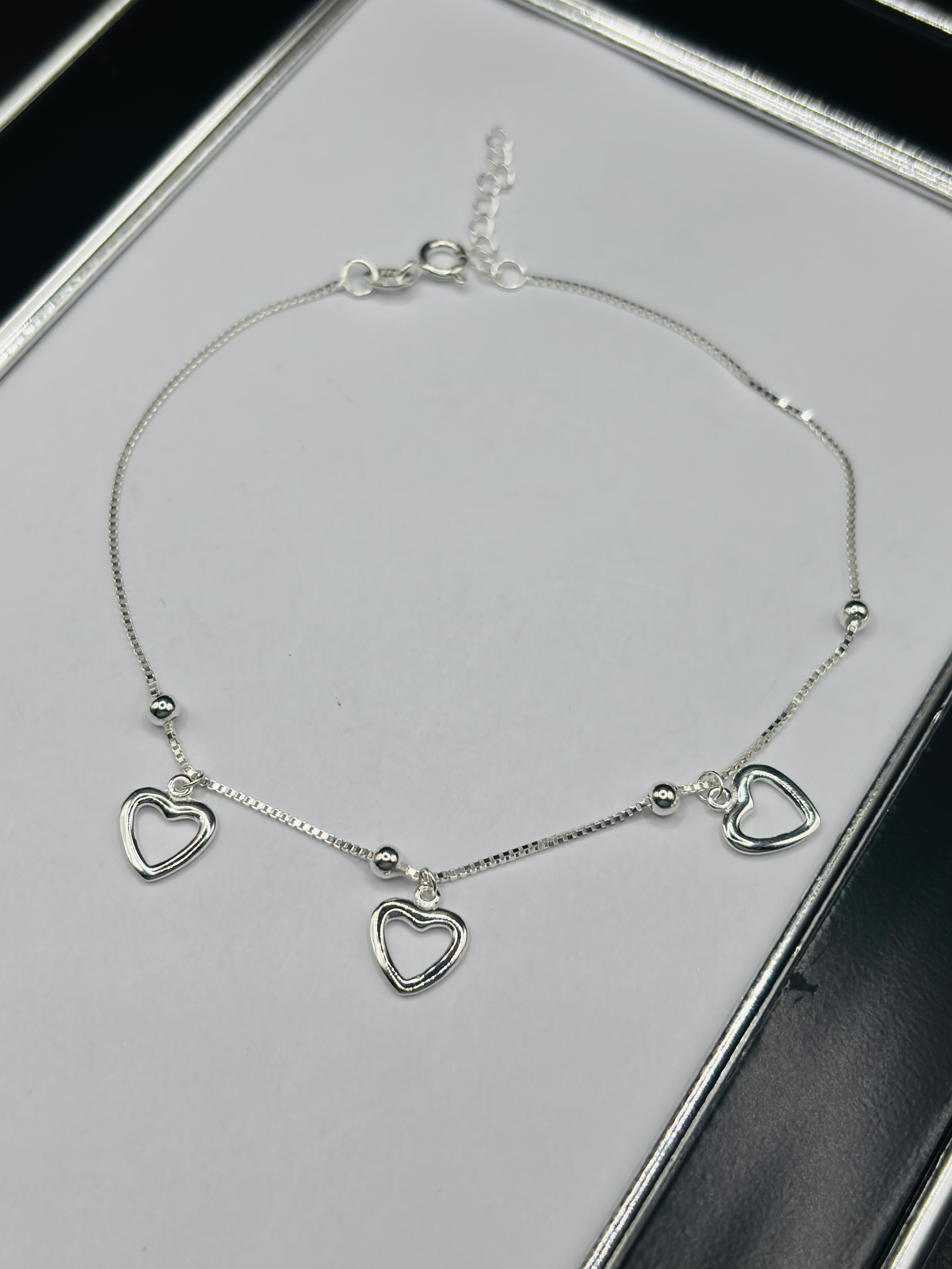S925 Silver Heart Anklet