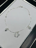 S925 Silver Heart Butterfly Anklet