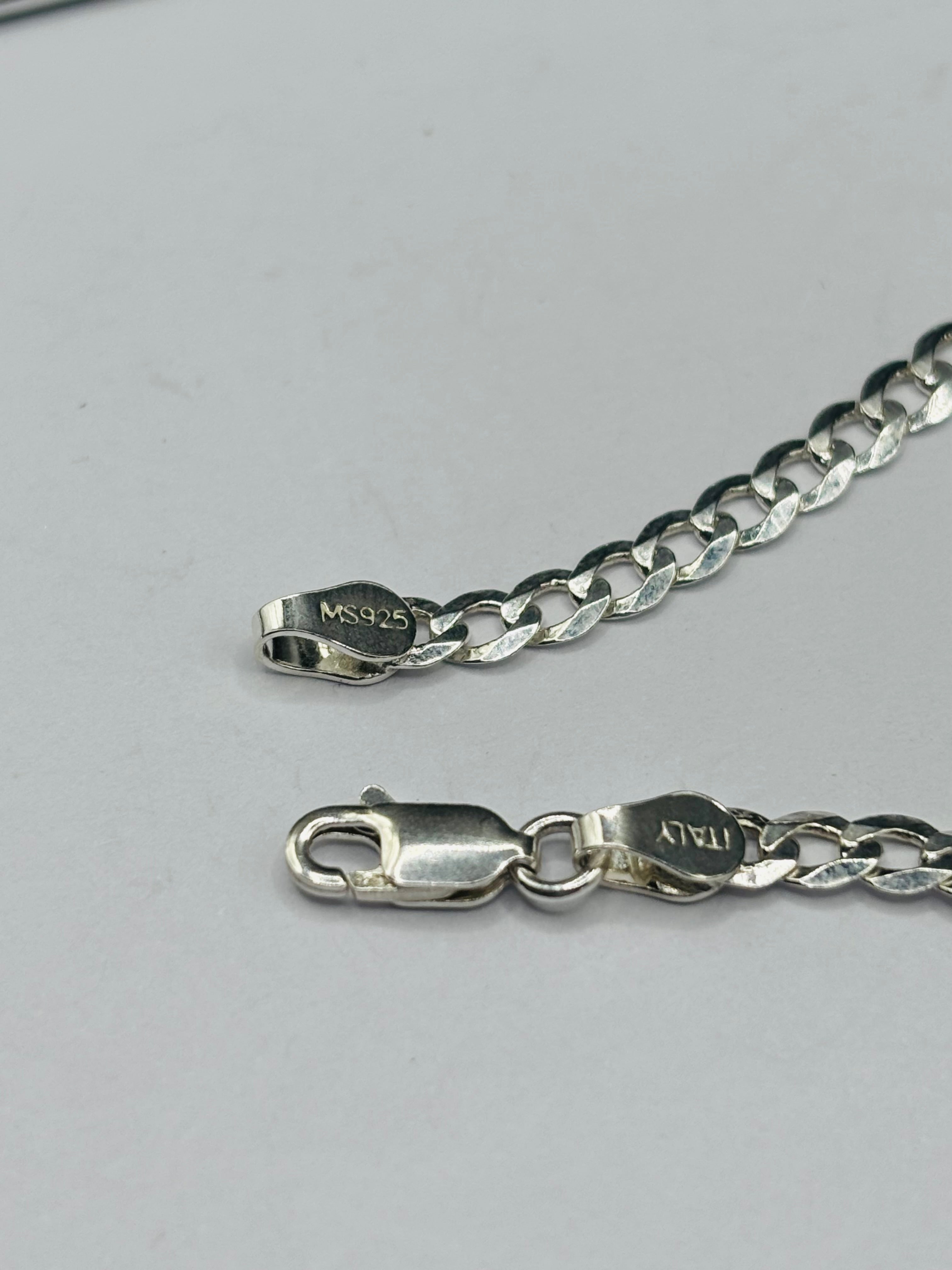 S925 Silver Name Flat Curb Kids Bracelet