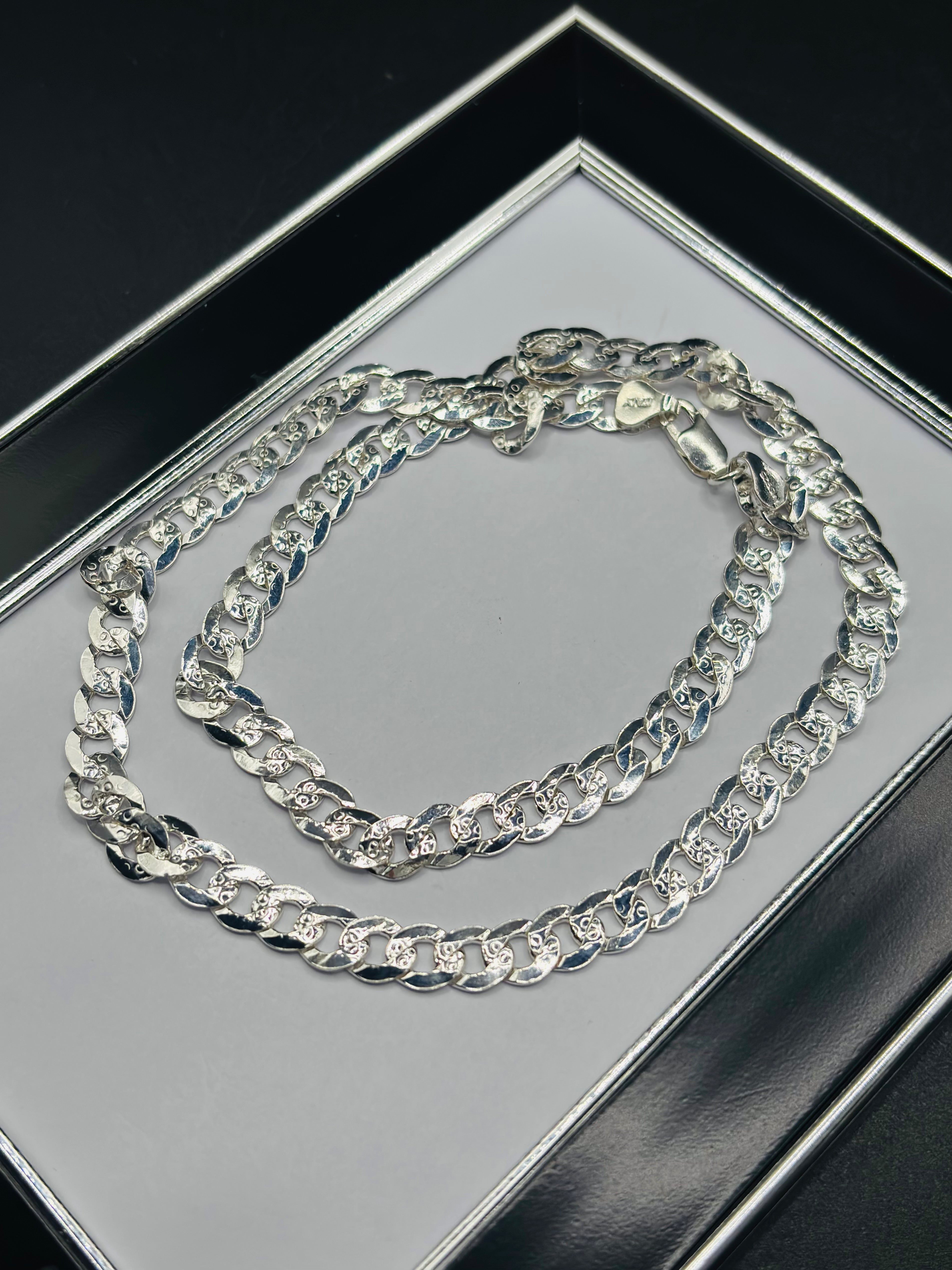 S925 Silver Flat Curb Chain