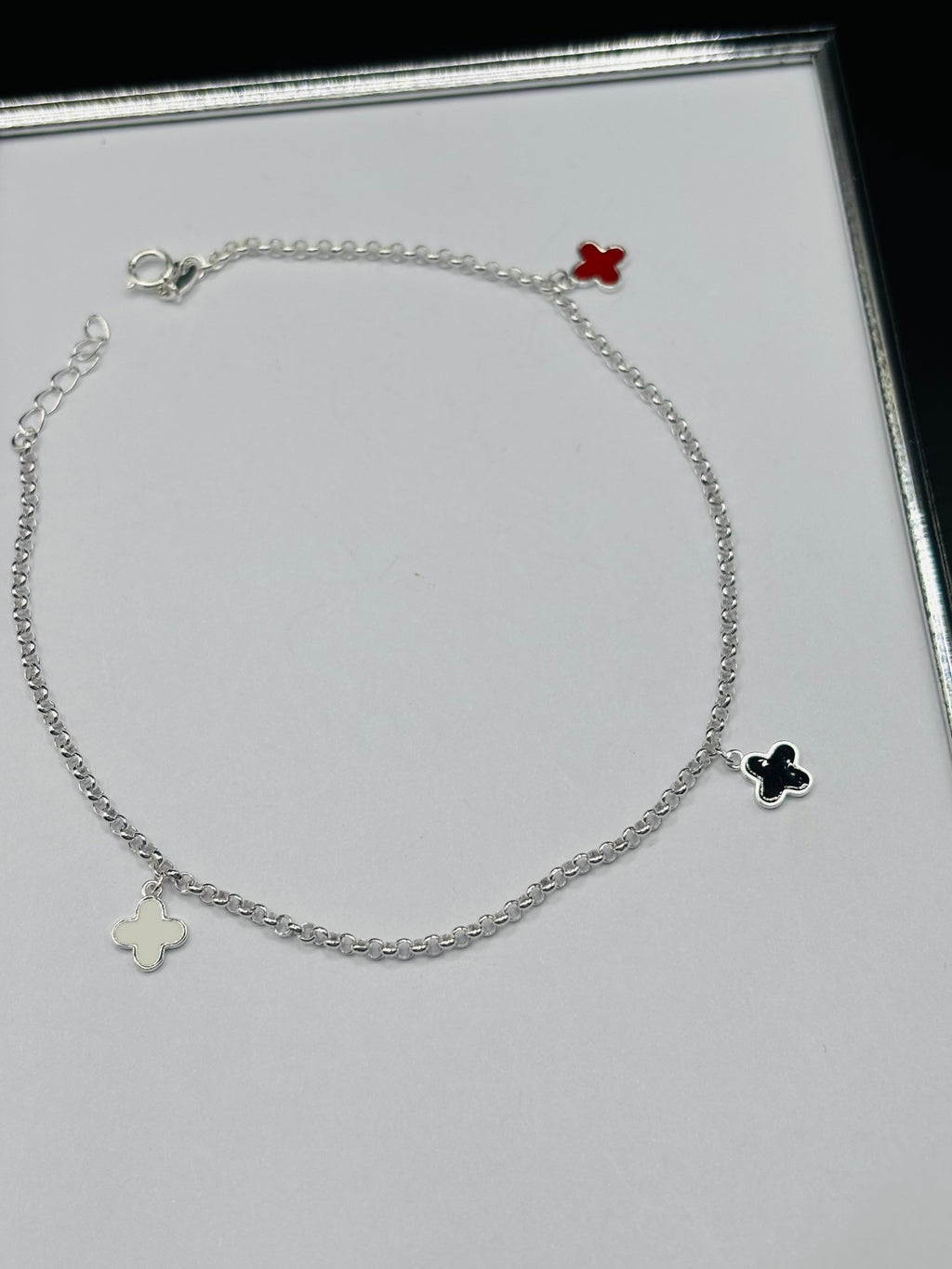S925 Silver Clover Anklet