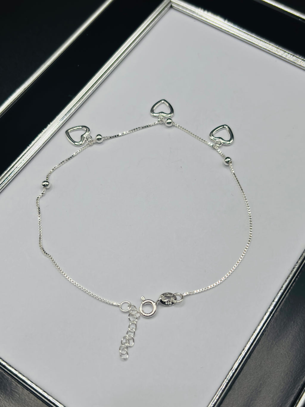 S925 Silver Heart Anklet