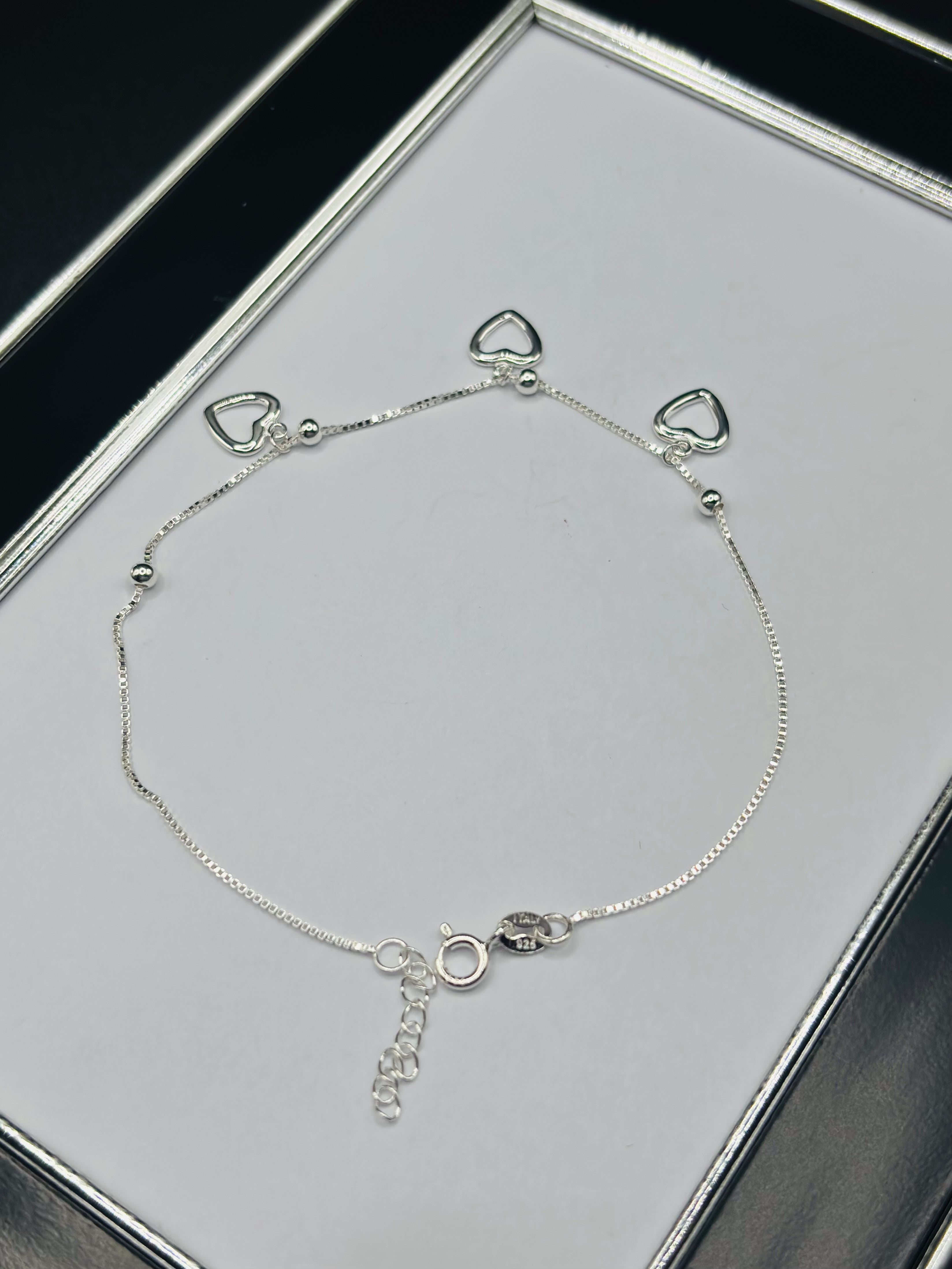 S925 Silver Heart Anklet
