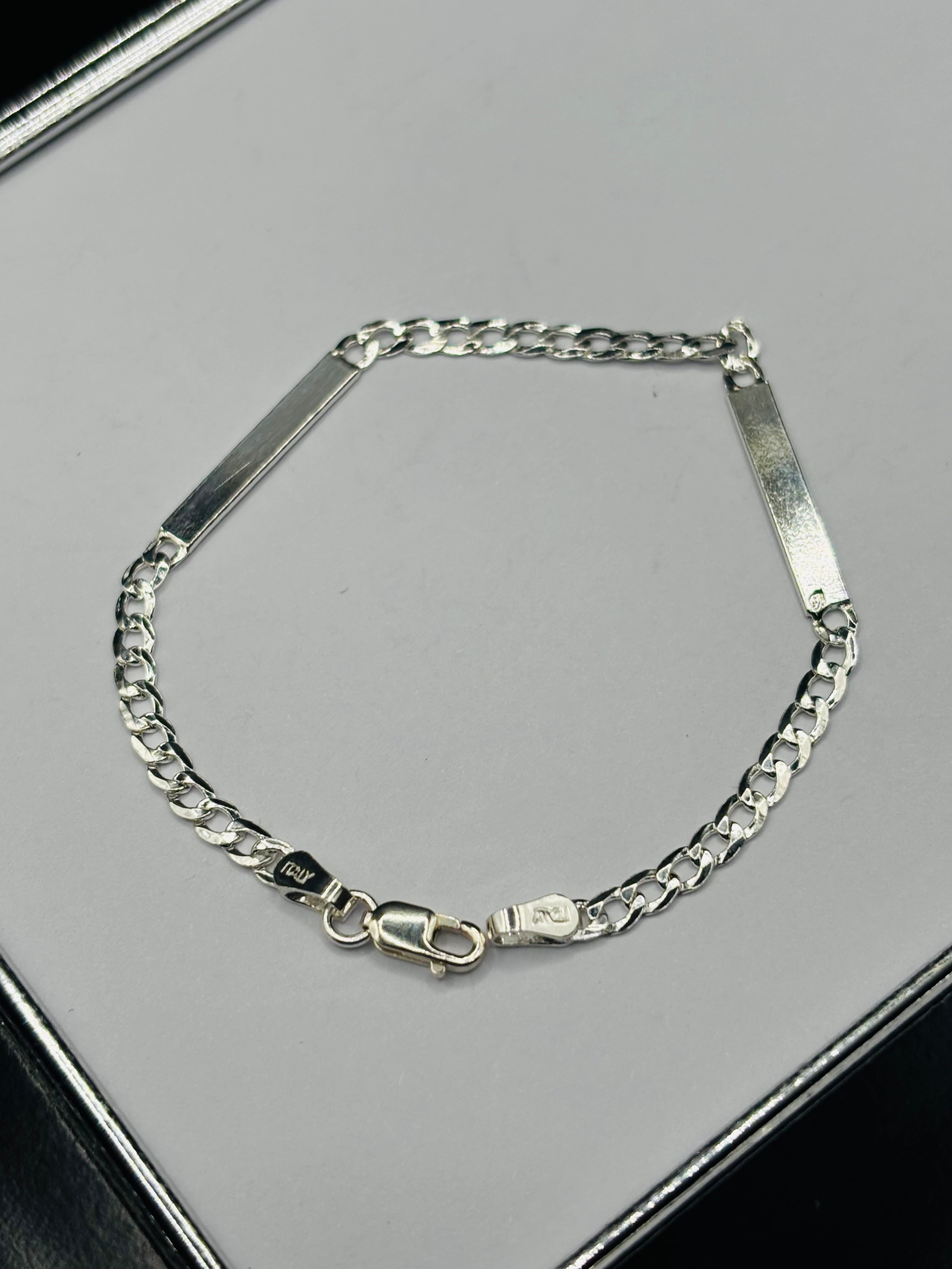 S925 Silver Double Name Kids Bracelet