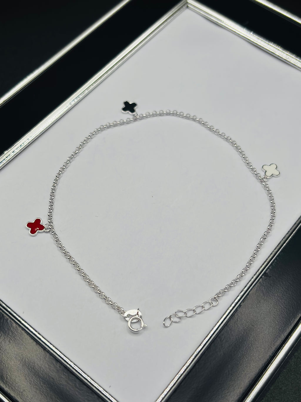 S925 Silver Clover Anklet