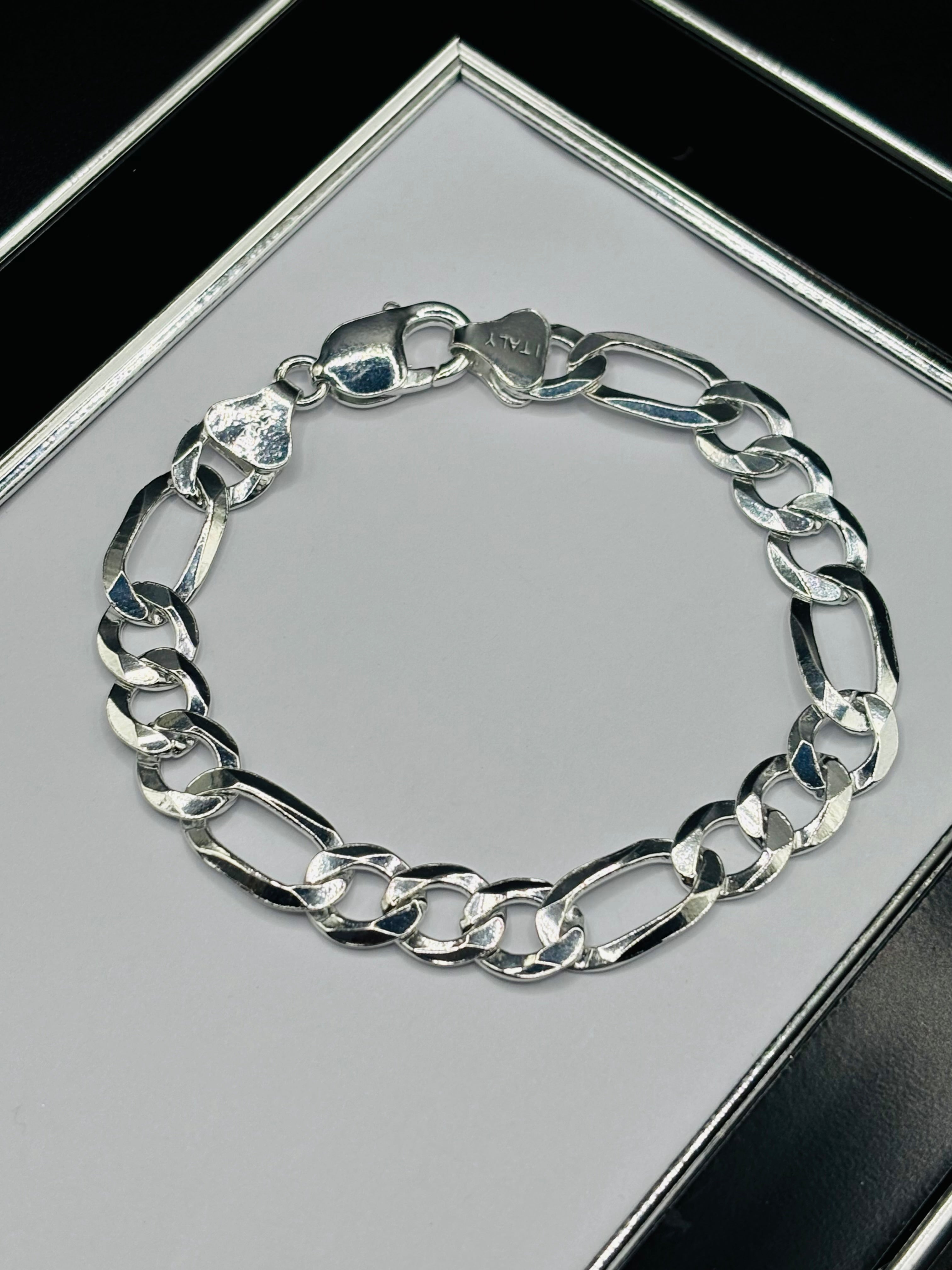 S925 Silver Figaro Bracelet