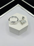 S925 Silver S Ring and Pendant Kids Set