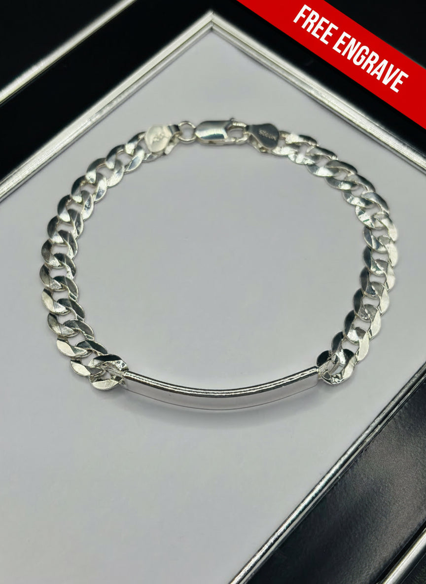 S925 Silver Name Curb Bracelet