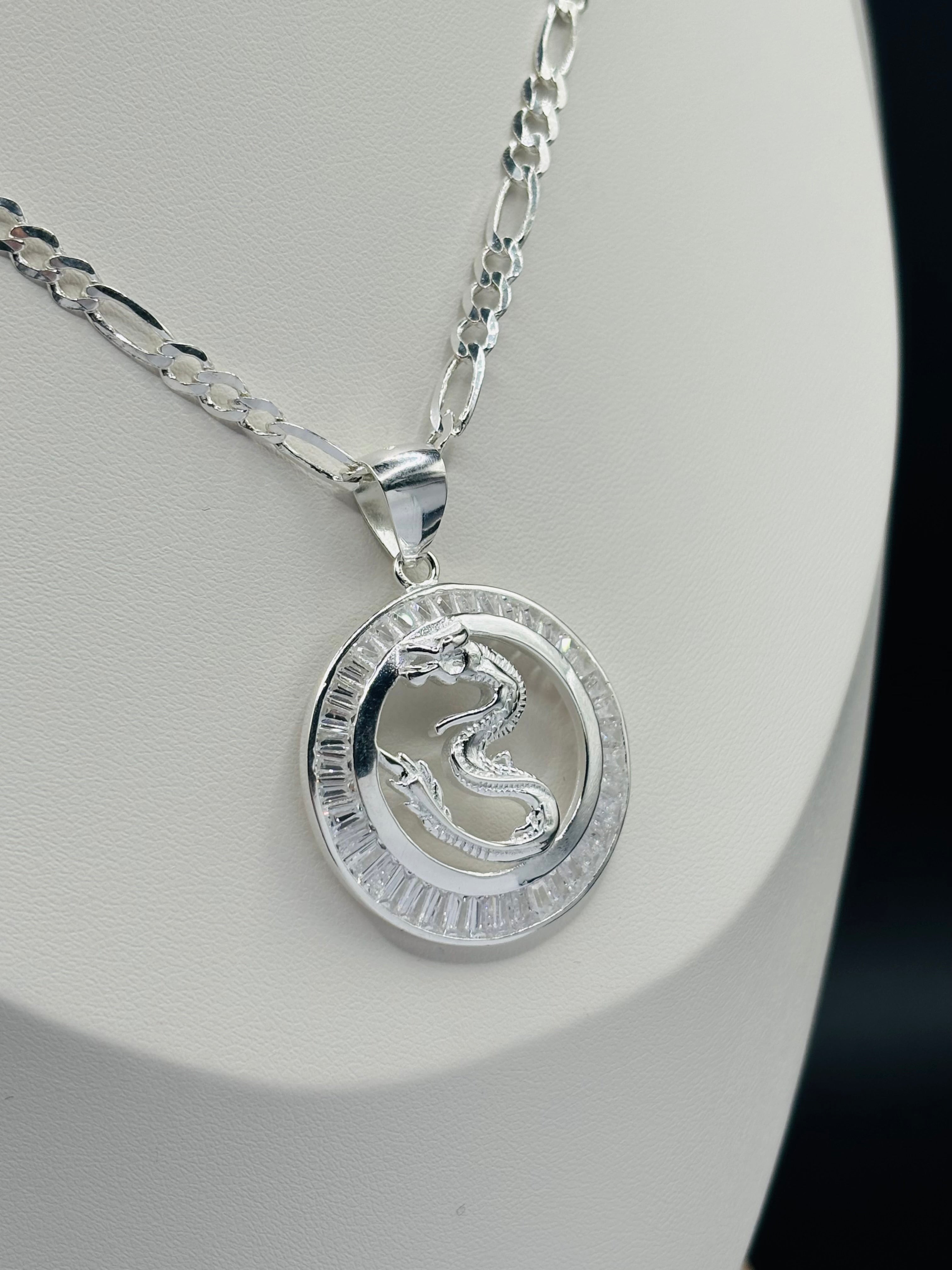 S925 Silver Dragon Necklace