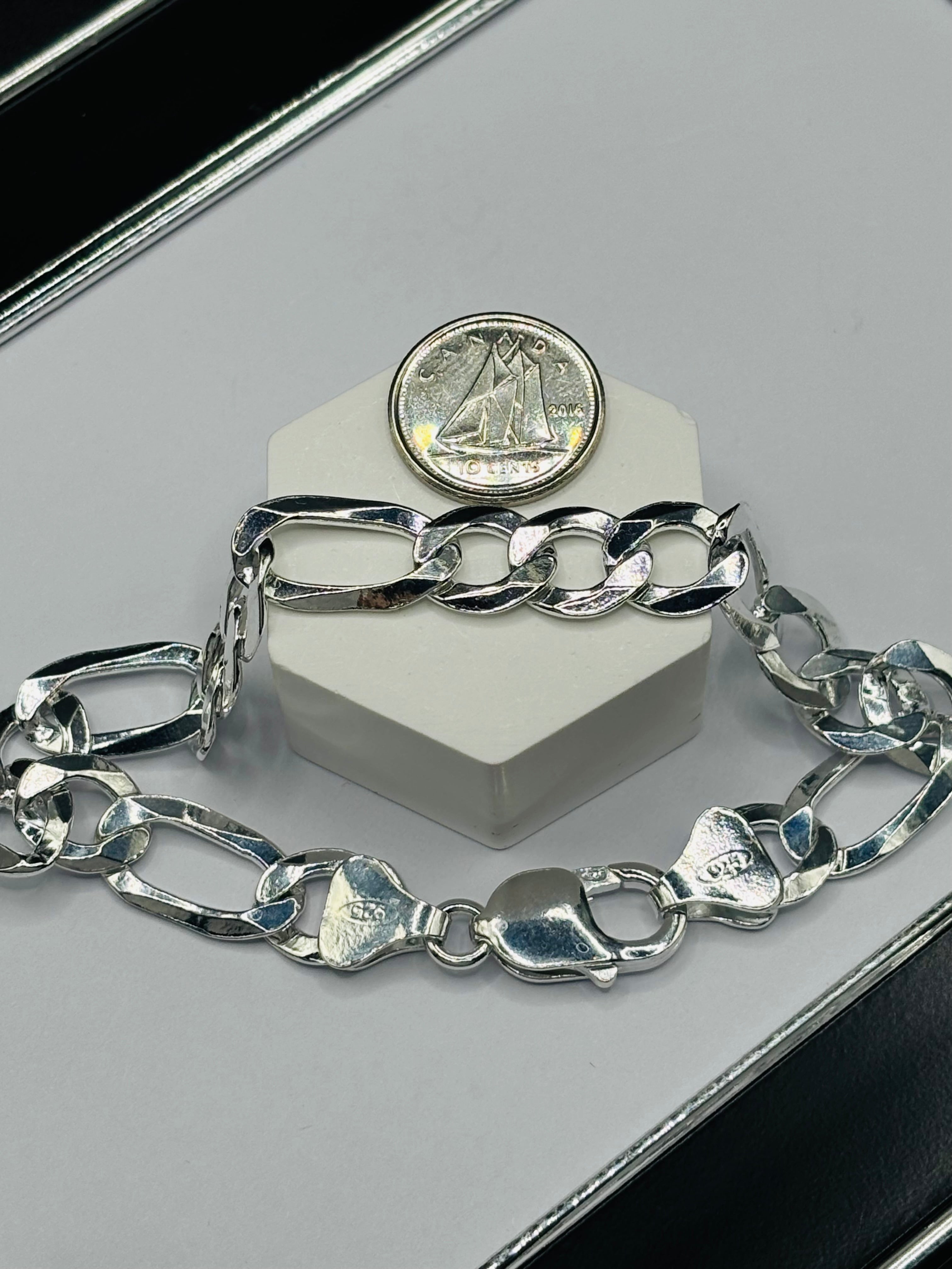 S925 Silver Figaro Bracelet