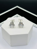S925 Silver Round Stone Earrings 6.6 mm