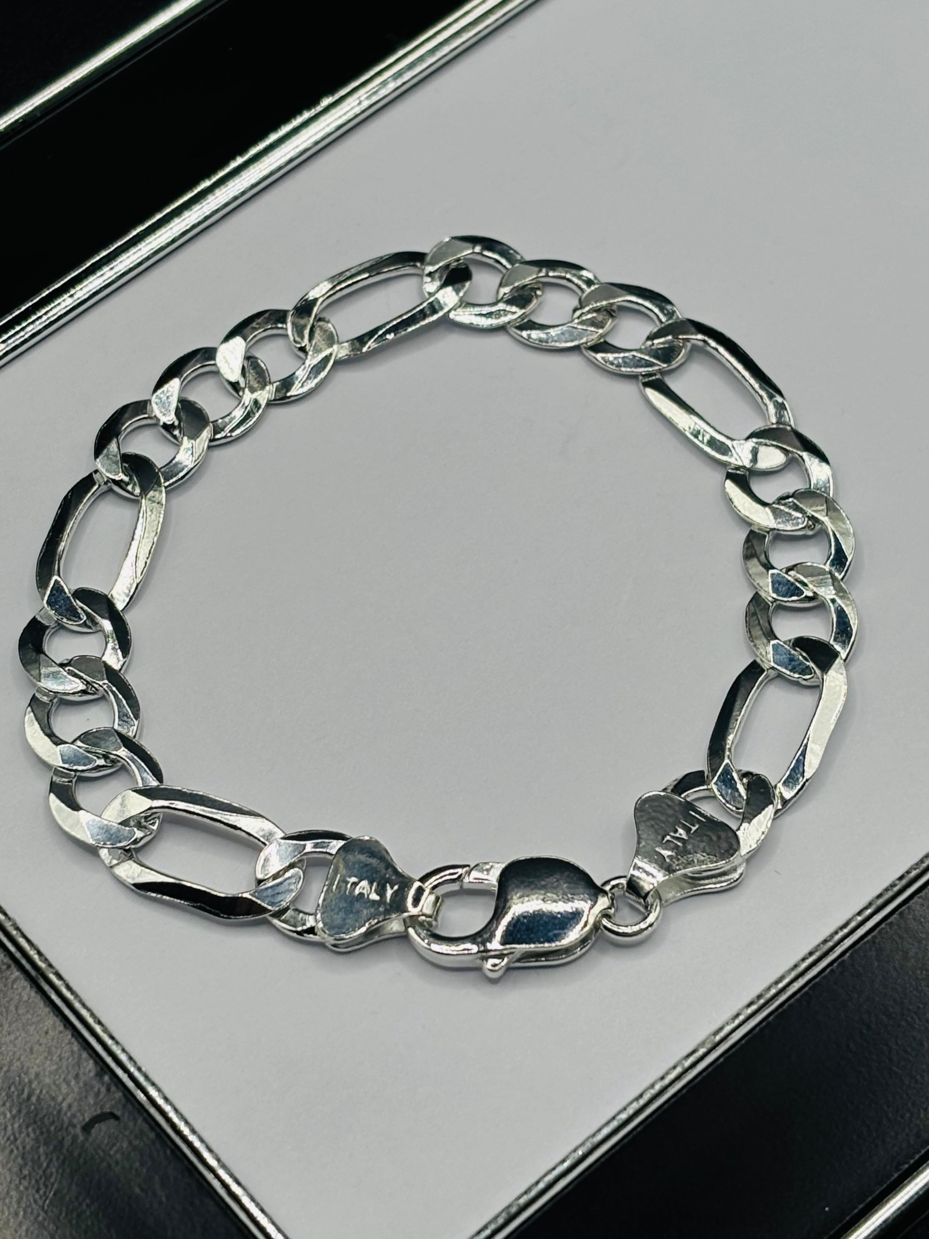 S925 Silver Figaro Bracelet