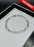 S925 Silver Name Figaro Bracelet