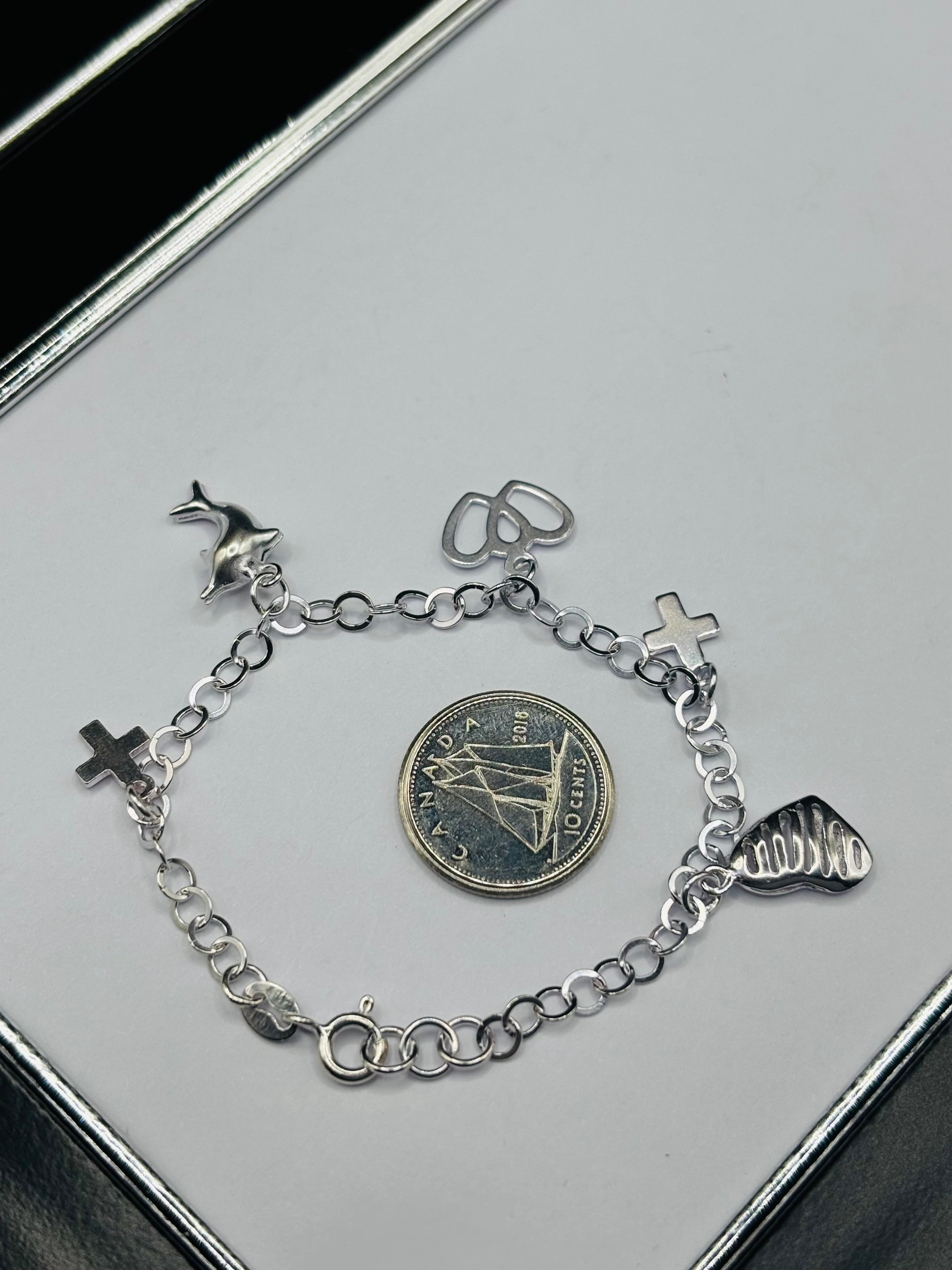 S925 Silver Charm Kids Bracelet