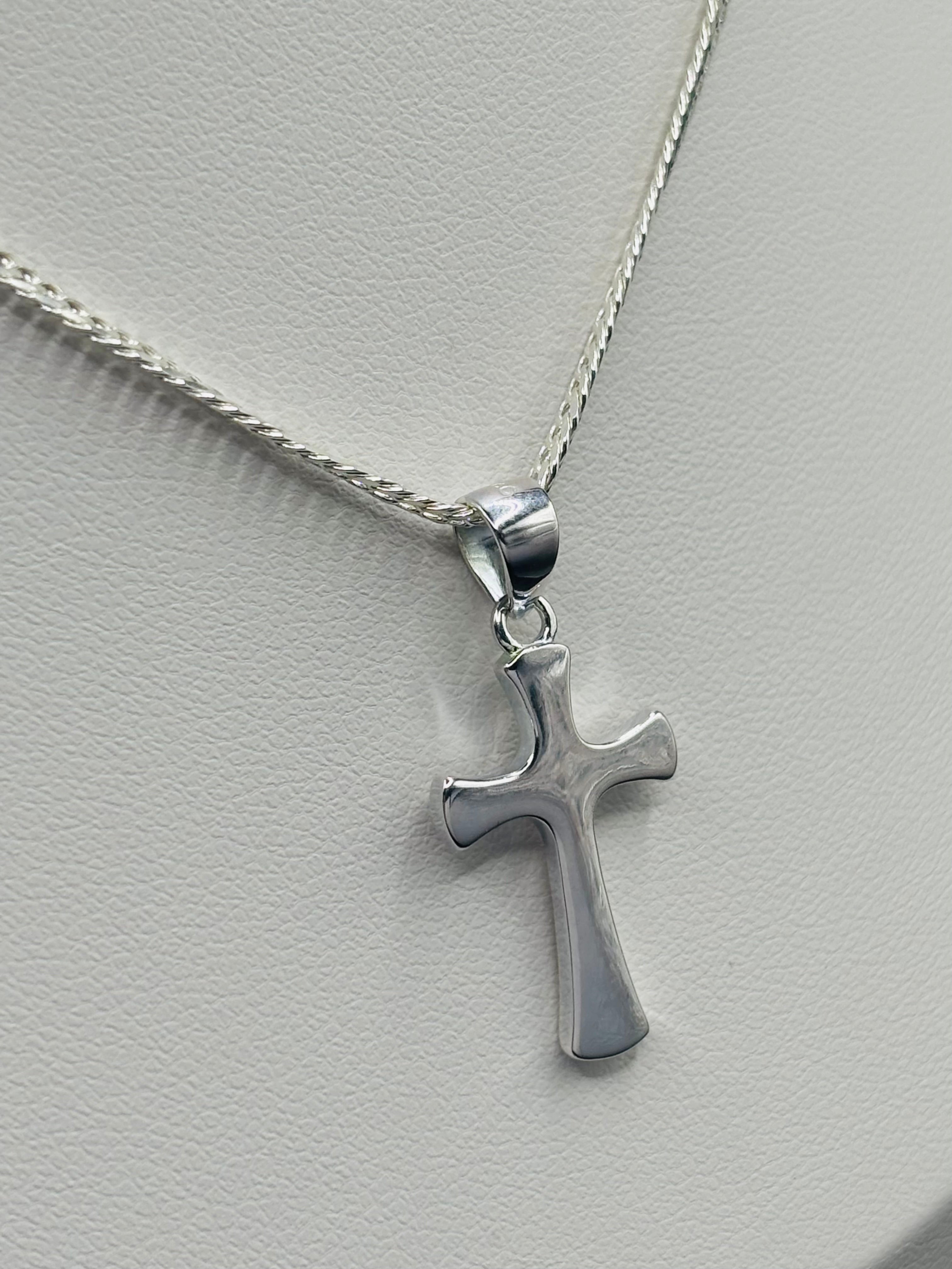 S925 Silver Plain Cross Necklace