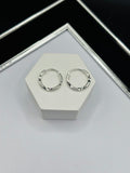 S925 Silver Diamond Cut Loop Earrings