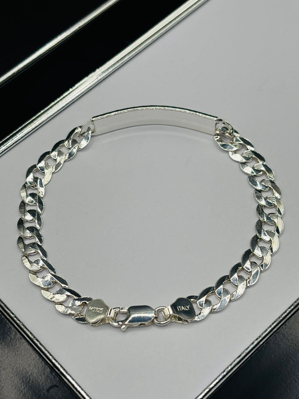 S925 Silver Name Curb Bracelet