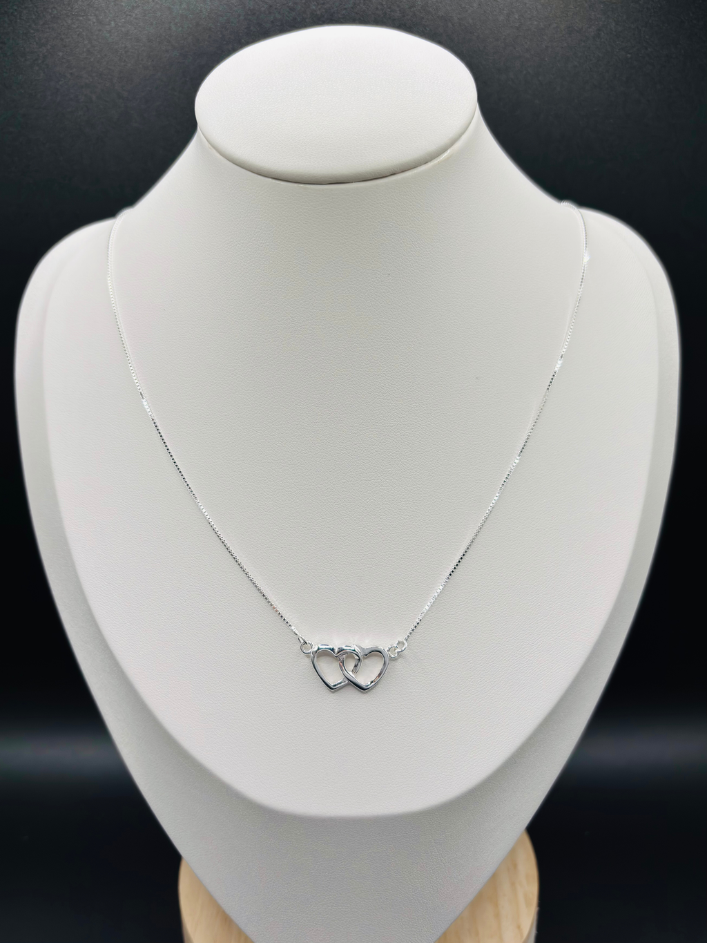 S925 Silver 2 Hearts Necklace