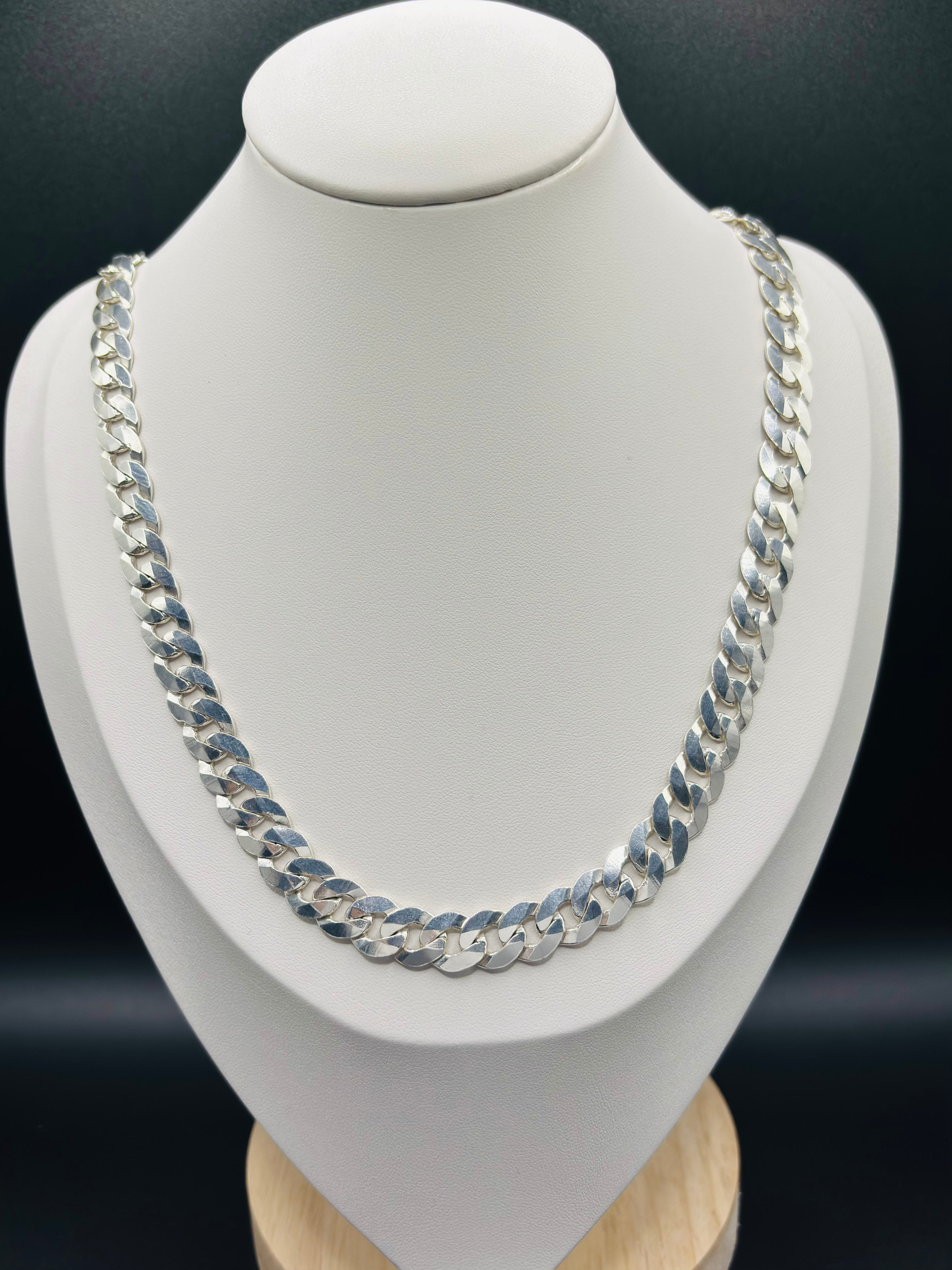 S925 Silver Flat Curb Chain 9.6mm