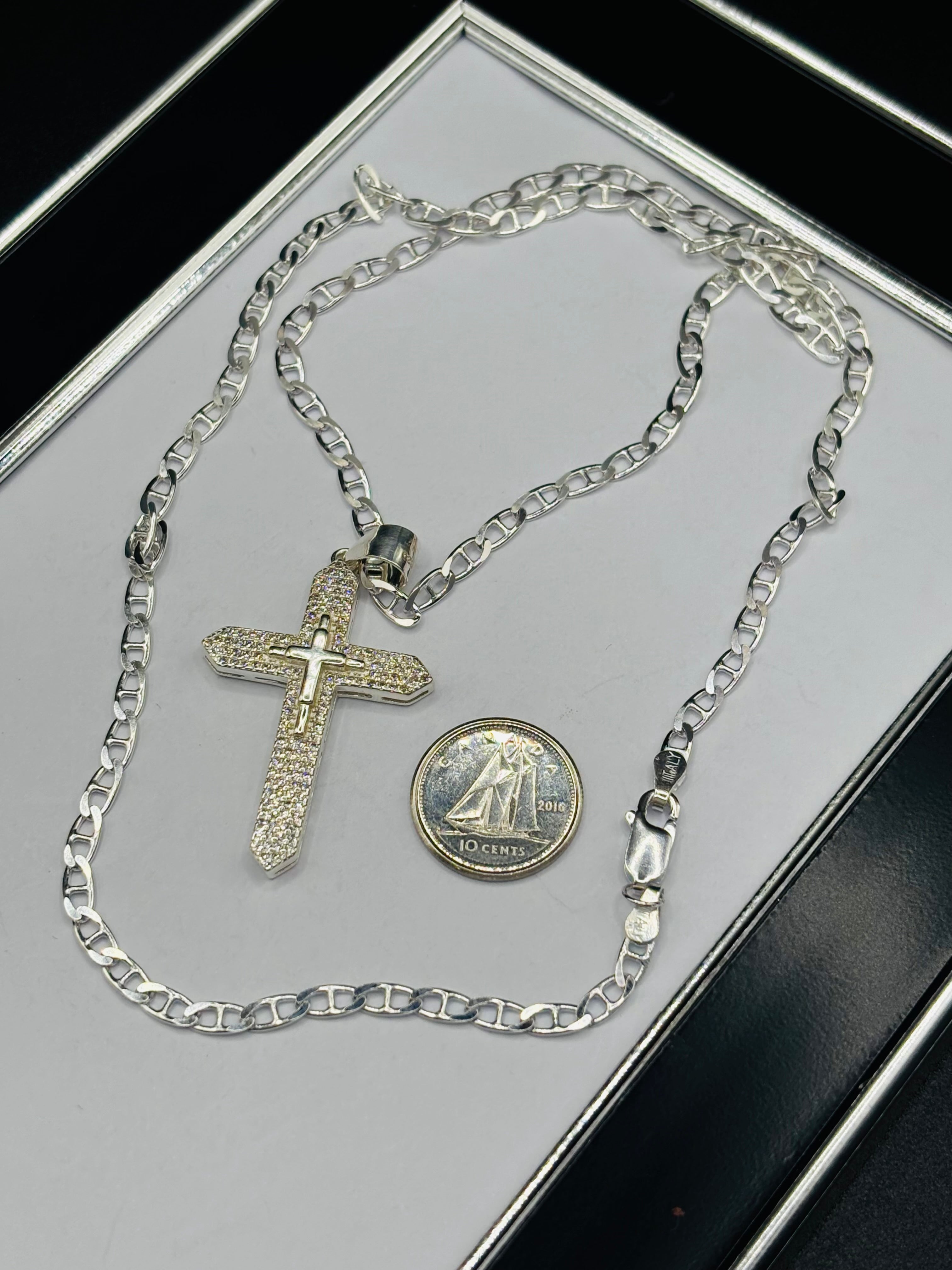 S925 Silver Cross Necklace