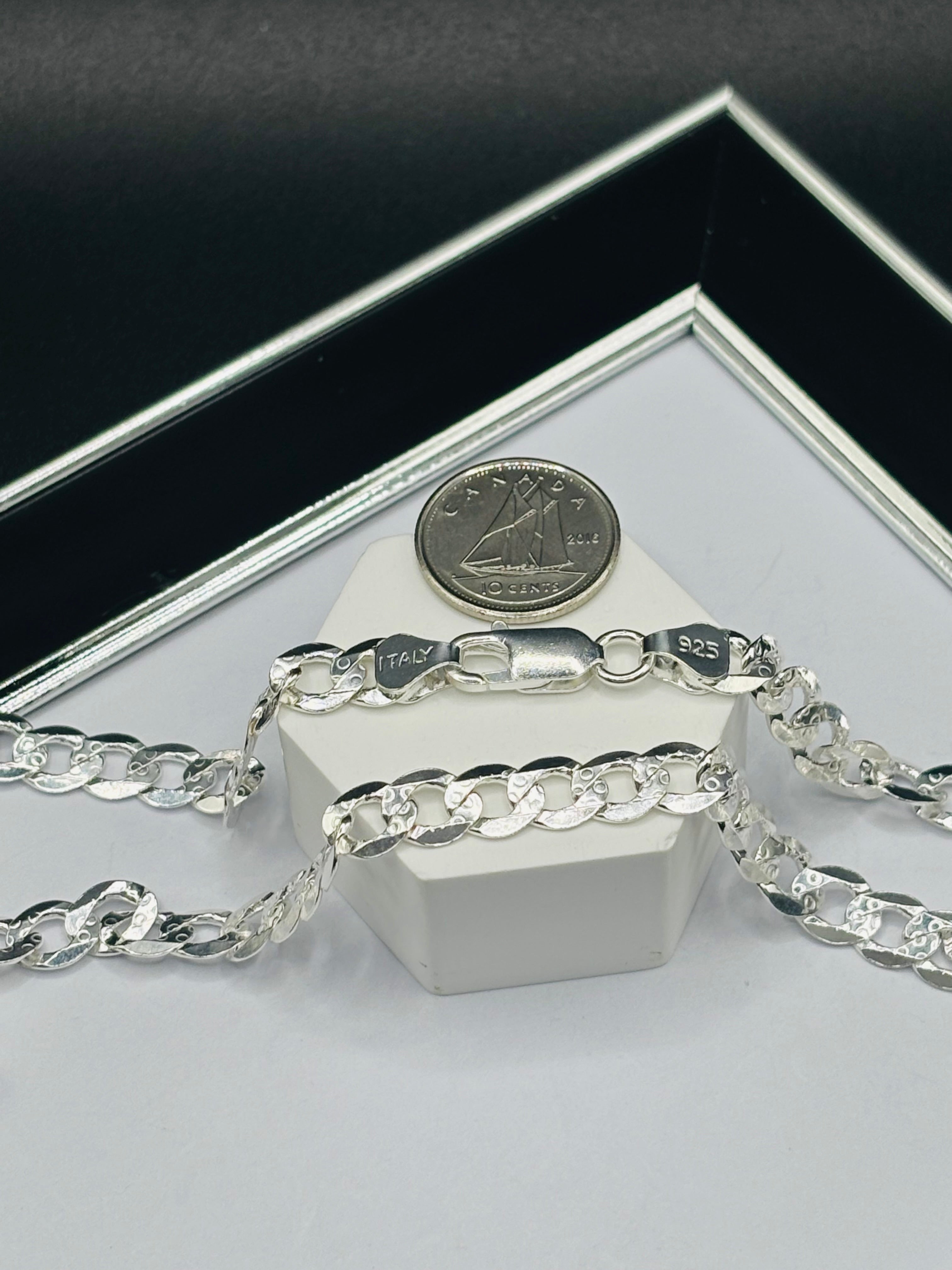 S925 Silver Flat Curb Chain