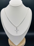 S925 Silver Figaro Cross Necklace