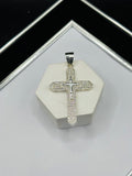 S925 Silver Big Stone Cross Pendant