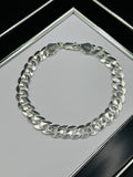 S925 Silver Flat Curb Cuban Bracelet