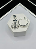 S925 Silver Anchor Ring and Pendant Kids Set